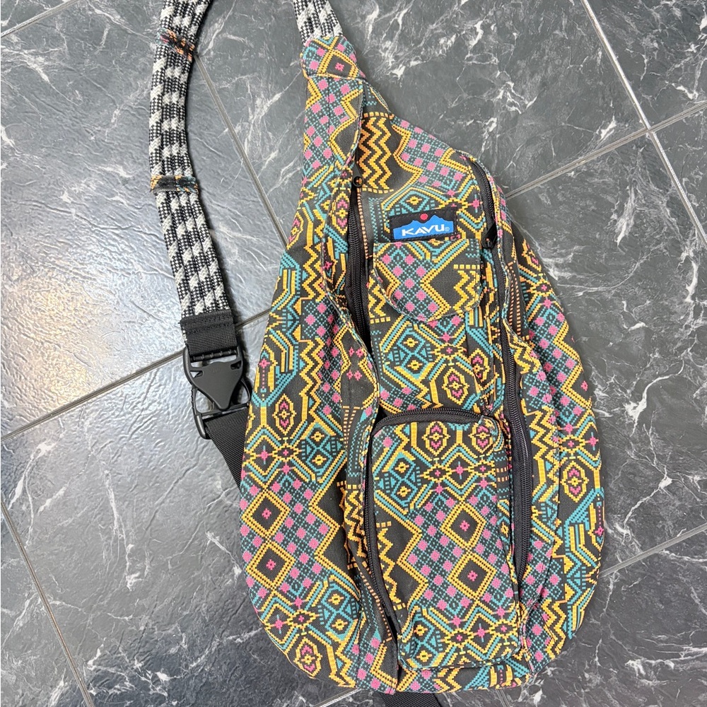Kavu Multicolor Geometric Sling Bag